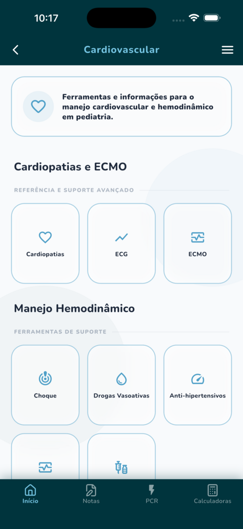 Tela Cardiovascular — cardiopatias, ECG, ECMO e manejo hemodinâmico